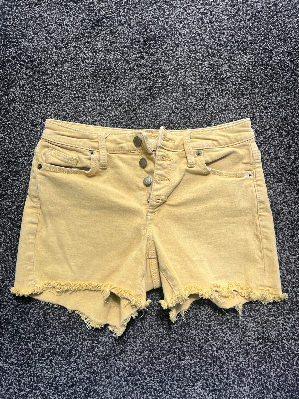 Universal Thread Yellow Frayed Hem Denim Shorts